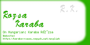 rozsa karaba business card